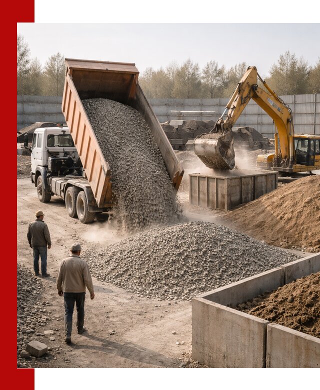 Доставка нерудных материалов с погрузкой и разгрузкой в Новороссийске