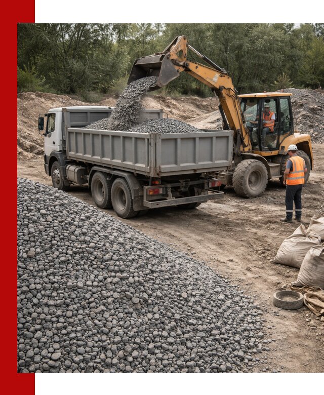 Доставка гравийного щебня в Новороссийске оптом и в розницу