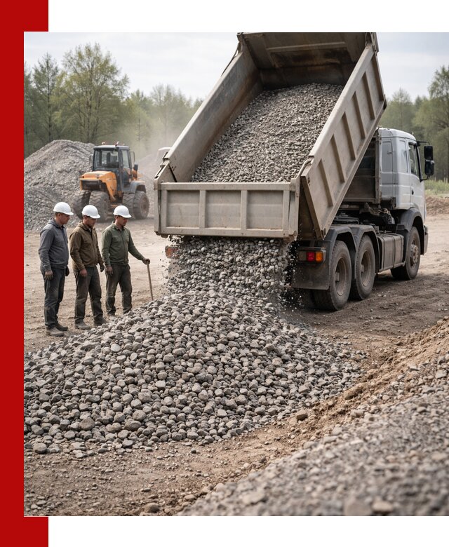 Доставка гравийного щебня фракции 70-120 в Новороссийске