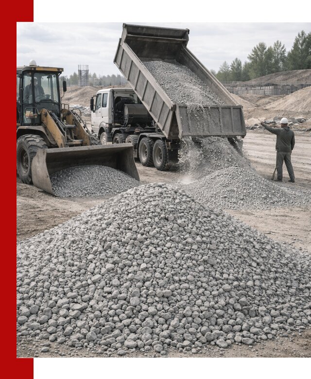 Доставка известнякового щебня фр. 5–20 в Новороссийске