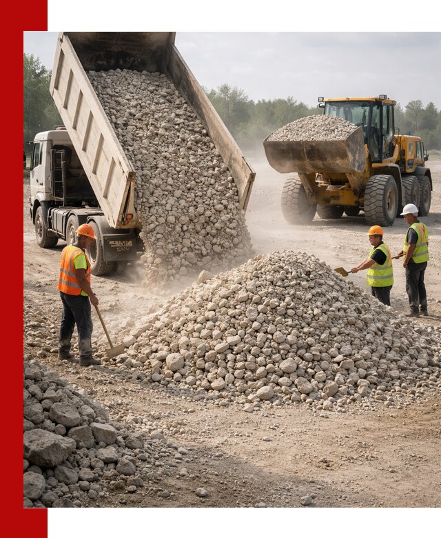 Доставка известнякового щебня фр. 40-70 в Новороссийске