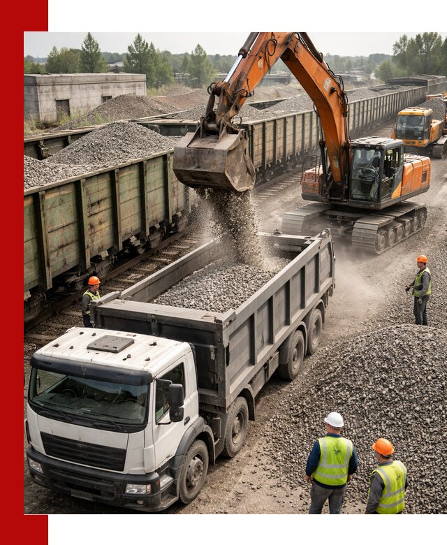 Железнодорожный щебень фракция 25–60 для поставок в Новороссийске