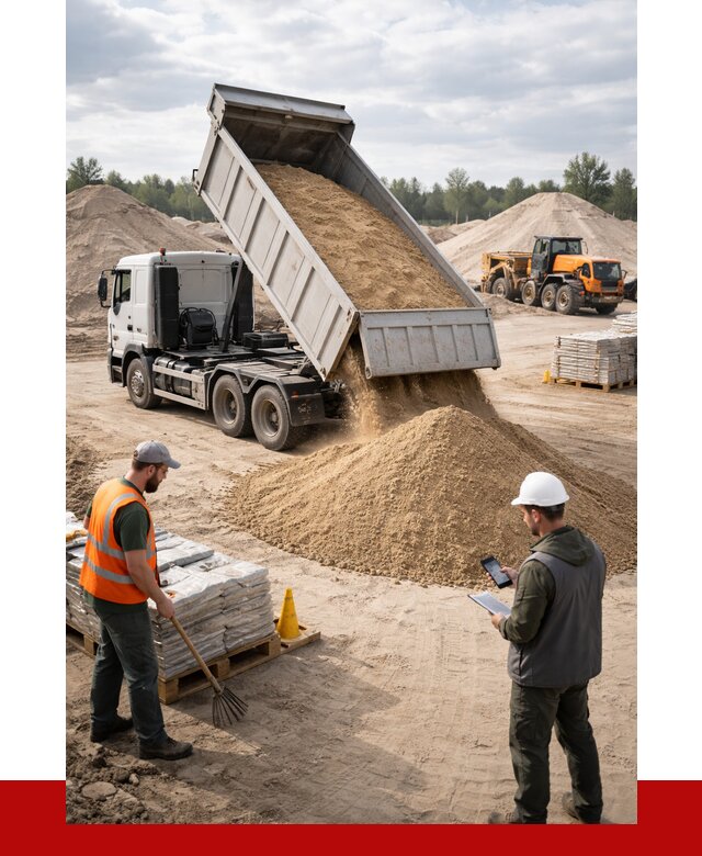 Карьерный песок с доставкой в Новороссийске от 3675 р. ПРОНЕРУДНвр