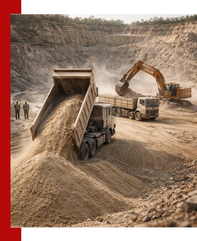 Карьерный песок навалом с доставкой в Новороссийске