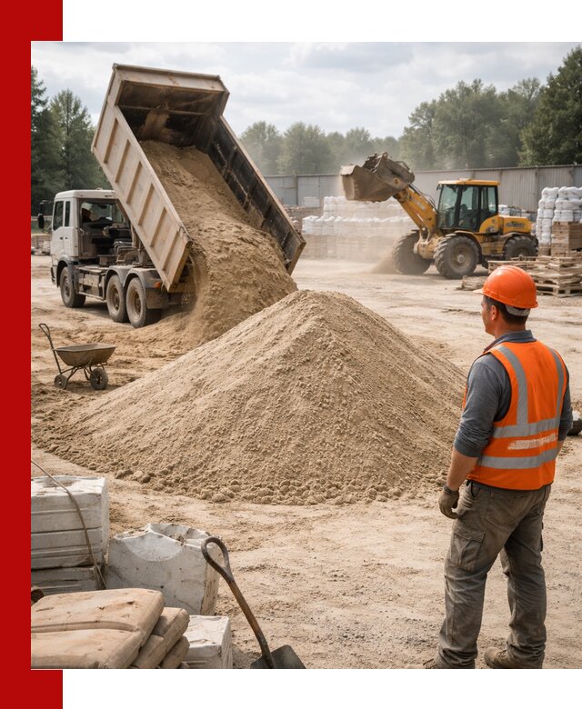 Доставка строительного песка с самосвалом в Новороссийске