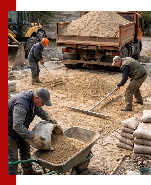 Поставка песка для стяжки в Новороссийске с быстрой доставкой