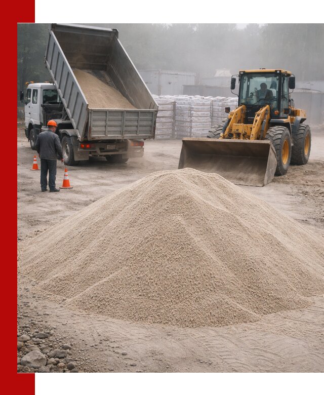 Кварцевый песок фракция 0–8 для стройработ в Новороссийске