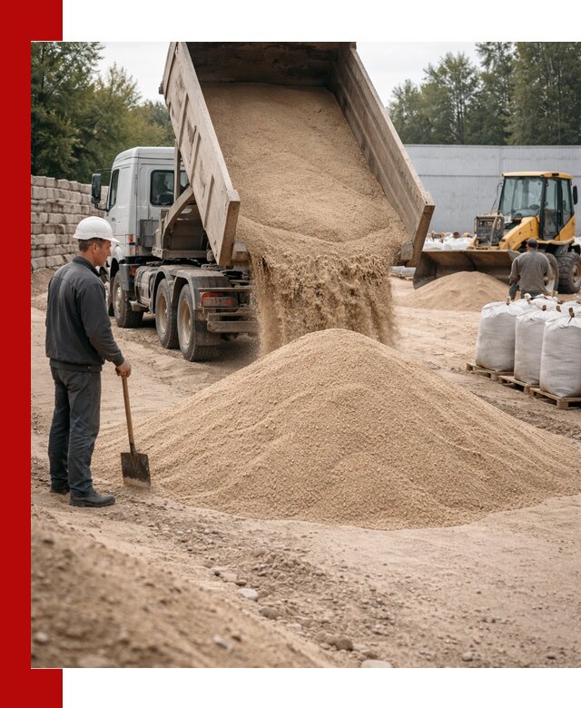 Кварцевый песок фракция 0–3 мм с доставкой в Новороссийске