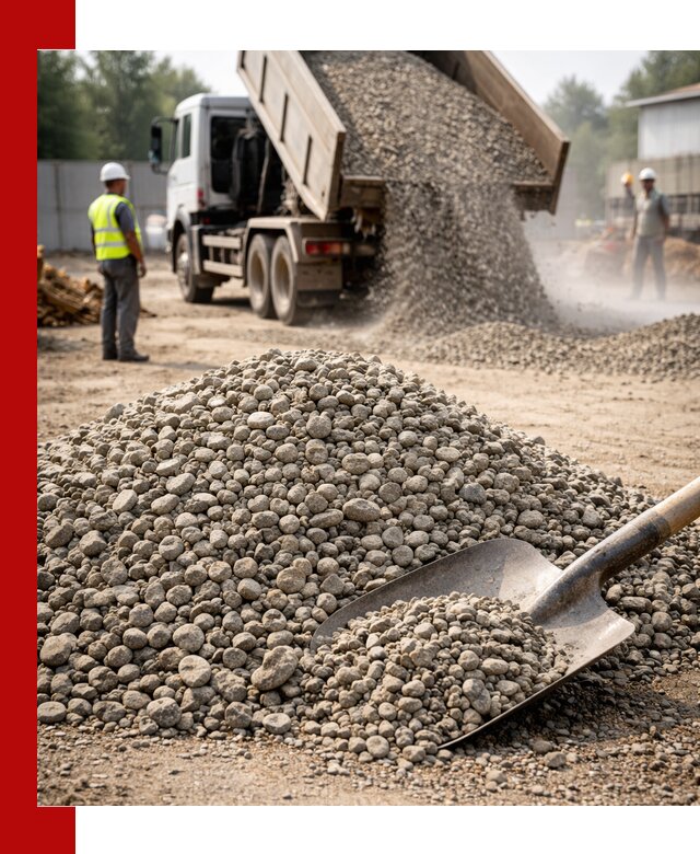 Доставка гравия фракции 20-40 в Новороссийске с самосвалами