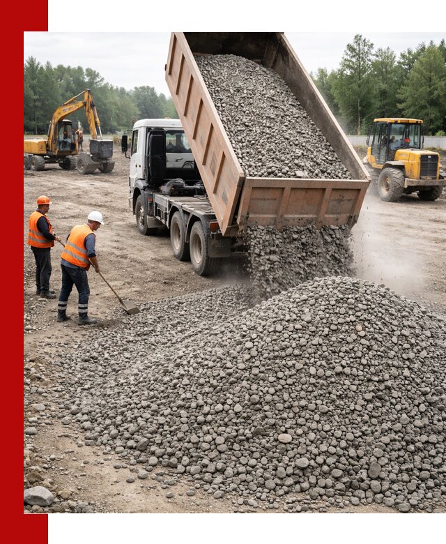 Доставка гравия фракции 40-70 в Новороссийске оптом и в розницу