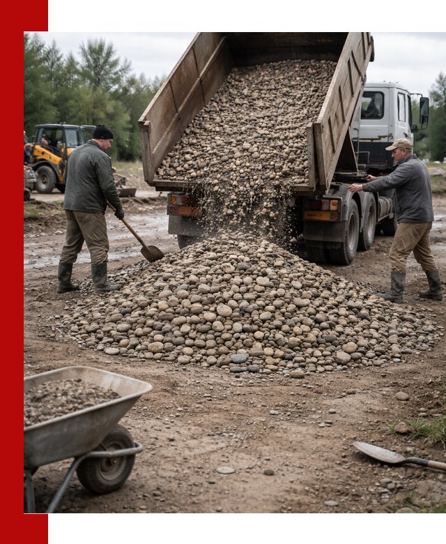 Доставка гальки речной оптом и в розницу в Новороссийске
