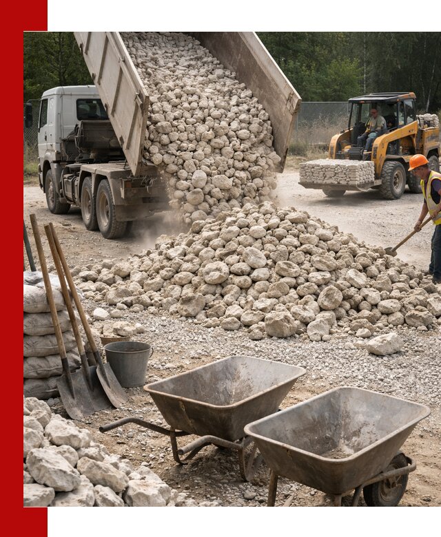 Доставка и продажа бутового известнякового камня в Новороссийске