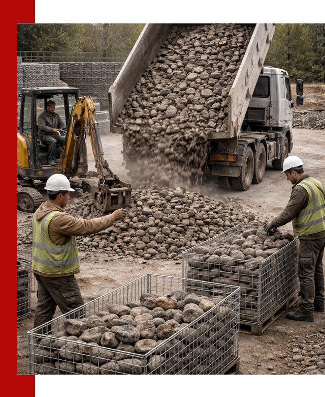 Камень для габионов фракция 100–201 в Новороссийске