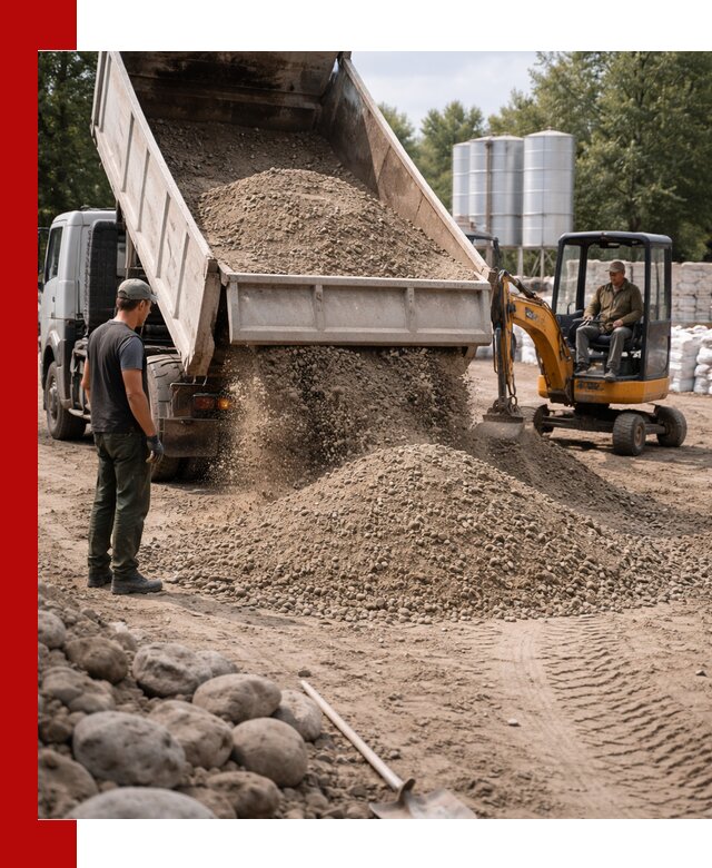 Доставка ПГС С3 в Новороссийске самосвалами и миксерами