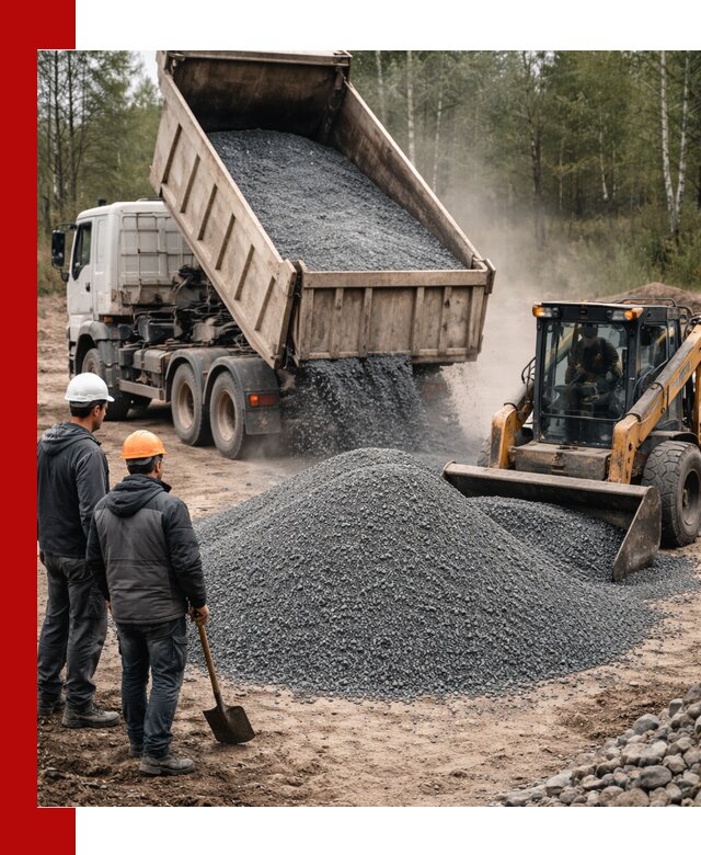 Гранитный отсев 0-5 с доставкой и разгрузкой в Новороссийске