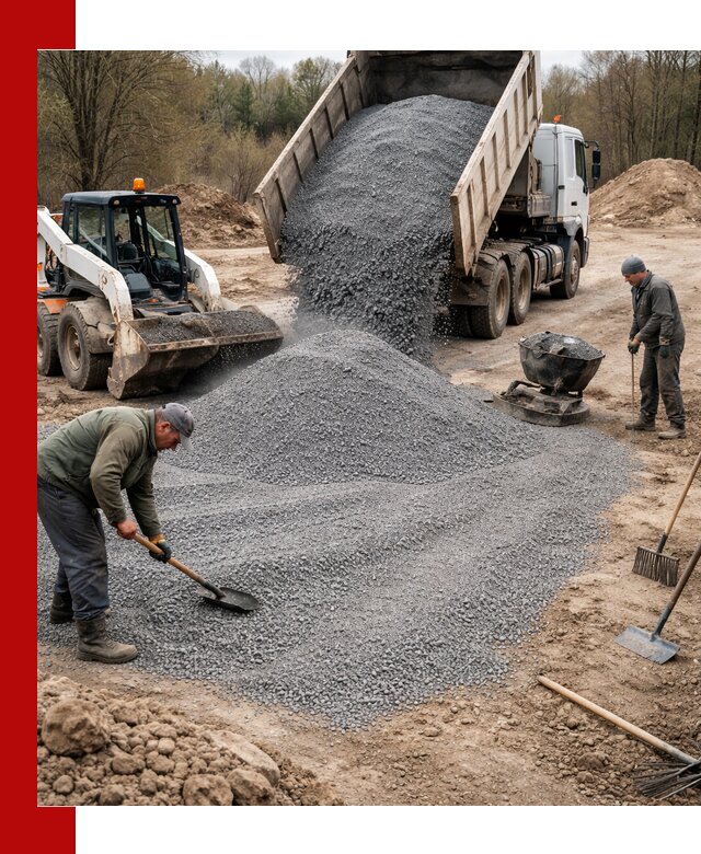 Отсев для подсыпки в Новороссийске — доставка и подсыпка на участок