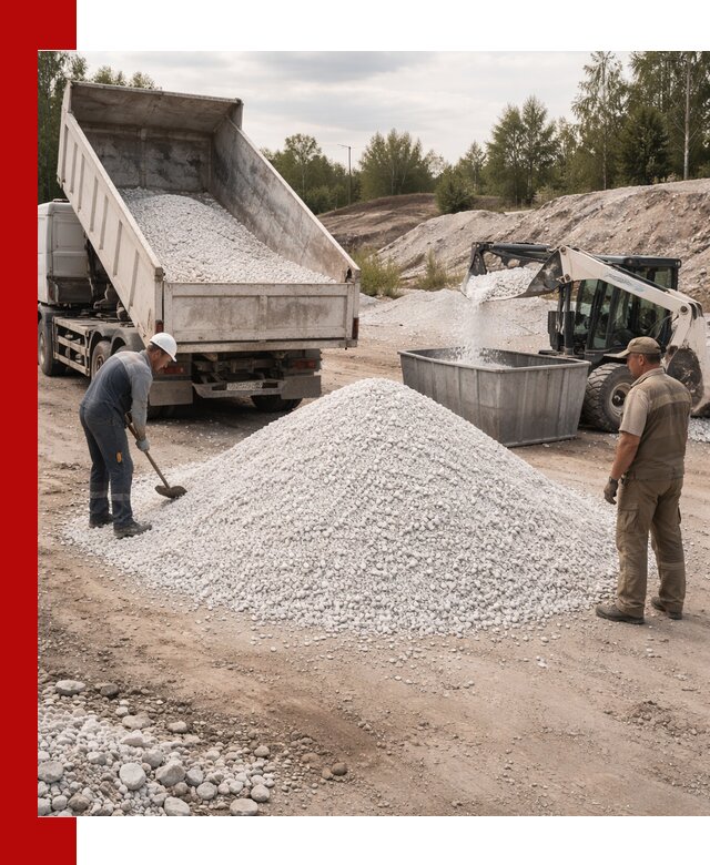 Доставка и продажа белой мраморной крошки в Новороссийске