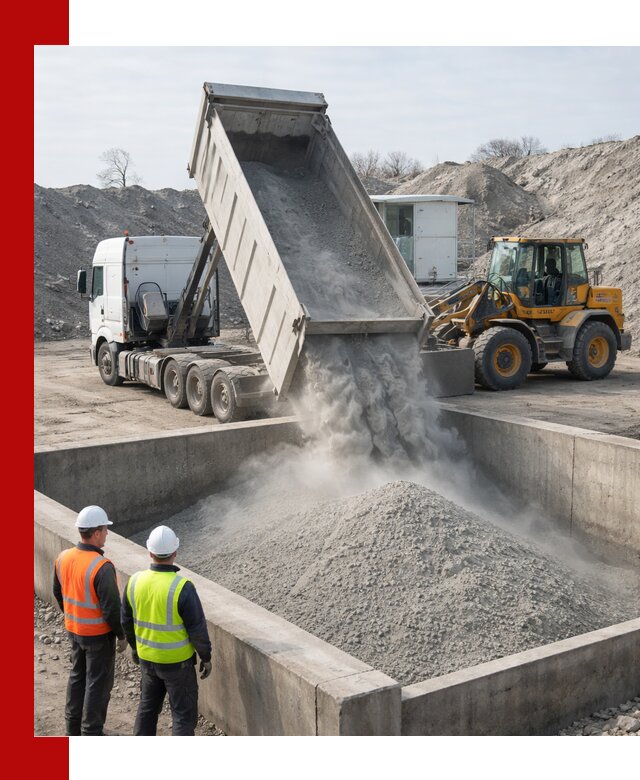 Доставка цемента навалом в Новороссийске крупными партиями