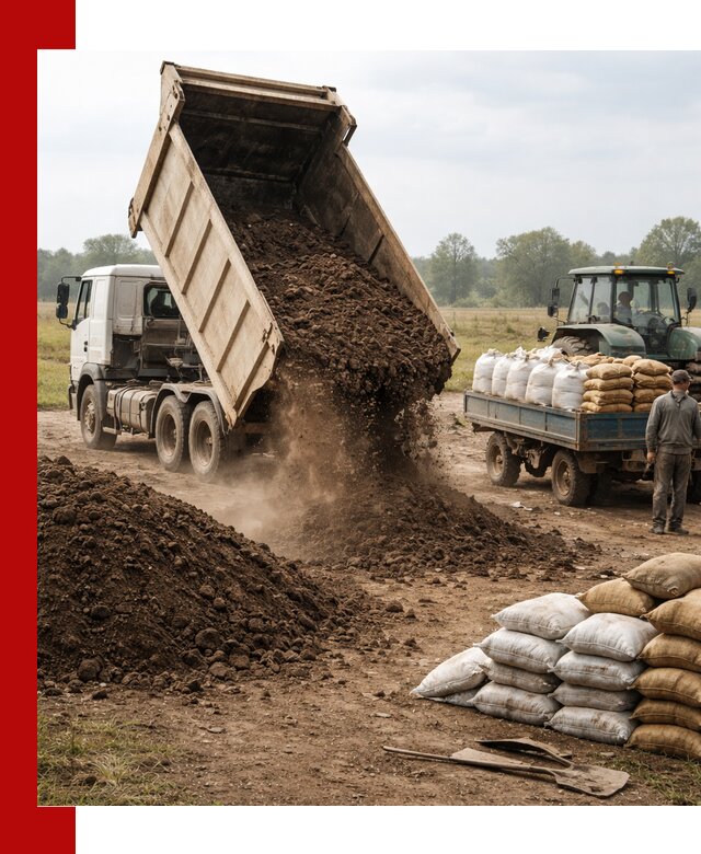 Доставка грунта и удобрений оптом в Новороссийске для сельхоз и строительства