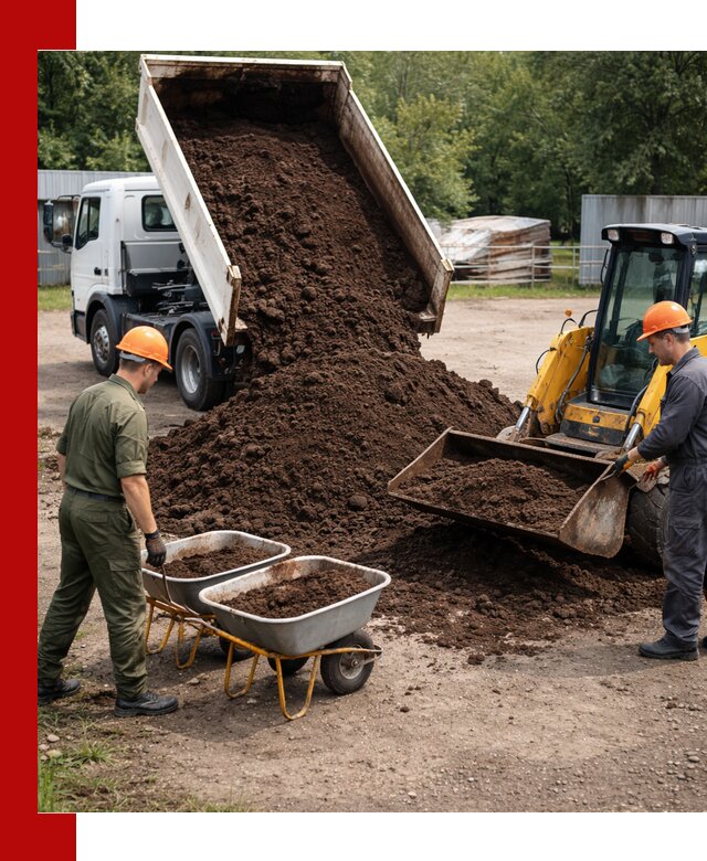 Доставка торфо-земляной смеси в Новороссийске для огорода и ландшафта