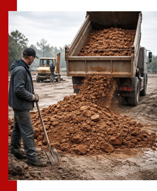 Глина для засыпки в Новороссийске с доставкой самосвалами