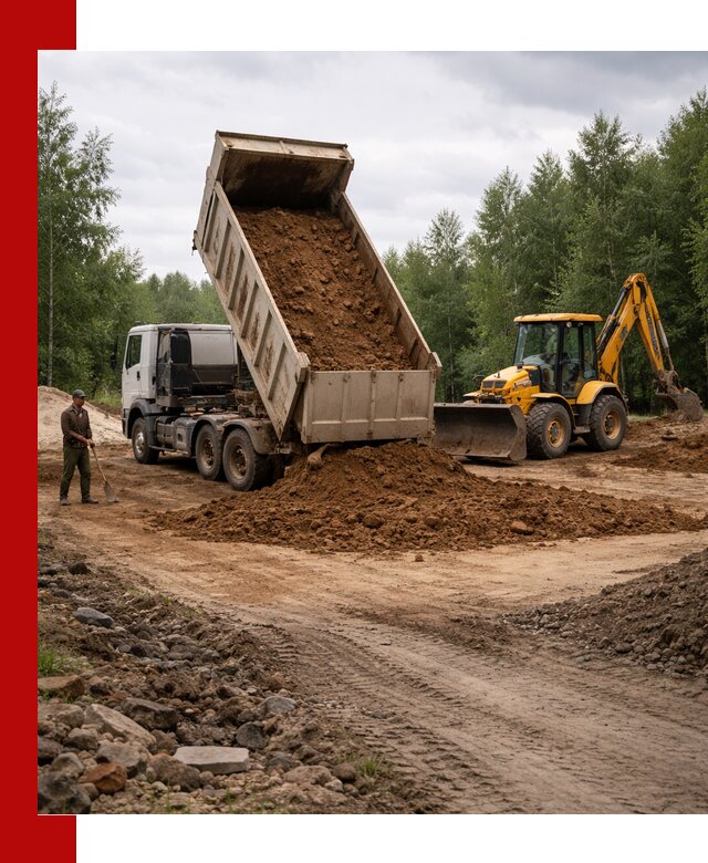 Доставка суглинка самосвалами в Новороссийске подсыпка и планировка