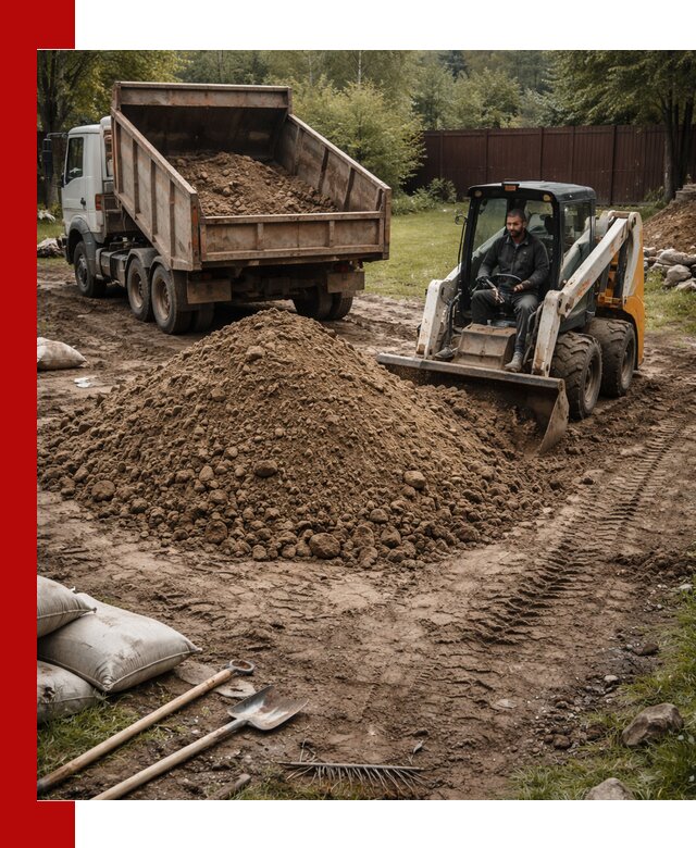 Суглинок для планировки участков в Новороссийске с доставкой и выгрузкой