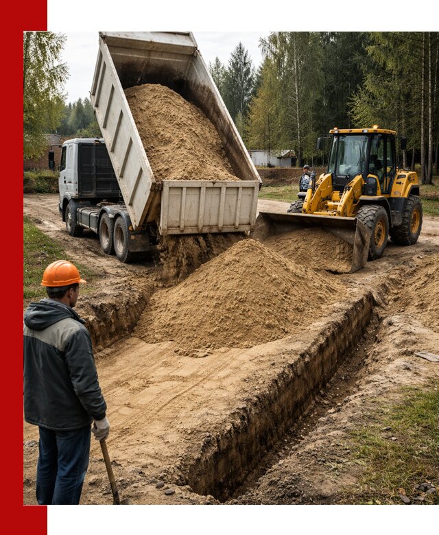 Доставка песчаного грунта в Новороссийске для строительных работ