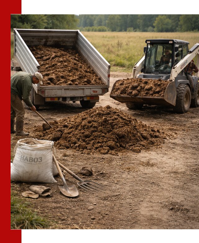 Доставка конского навоза в Новороссийске с разгрузкой и доставкой на объект