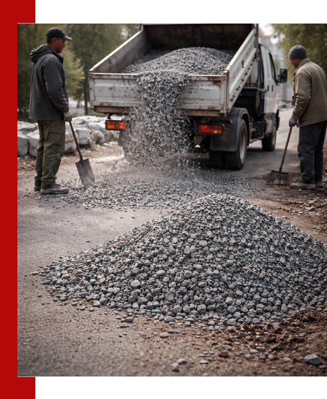 Гранитная крошка для посыпки дорог и тротуаров в Новороссийске