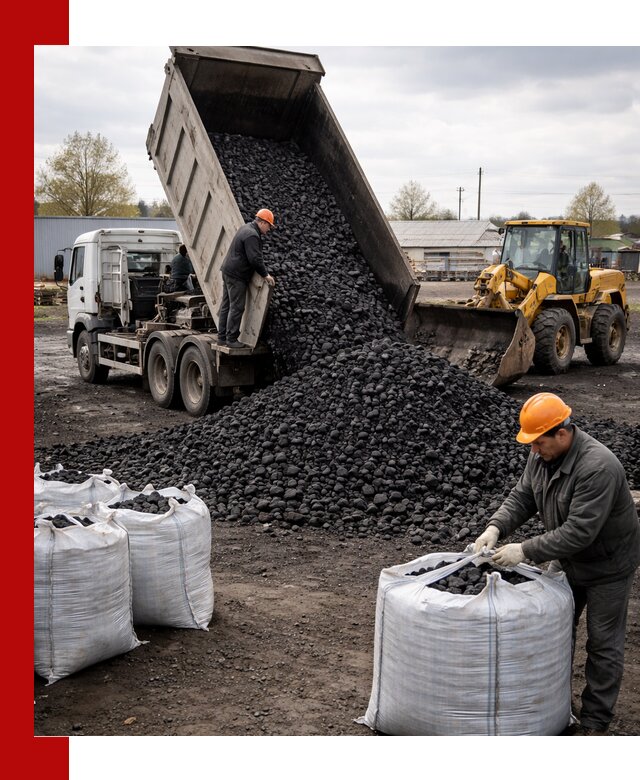 Доставка каменного угля в Новороссийске оптом и в розницу