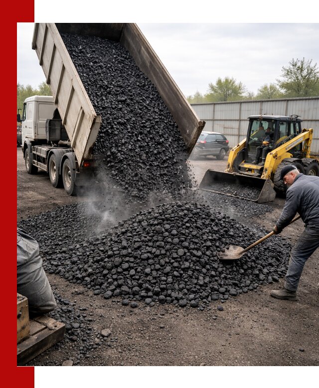 Доставка угля орех в Новороссийске оптом и в розницу