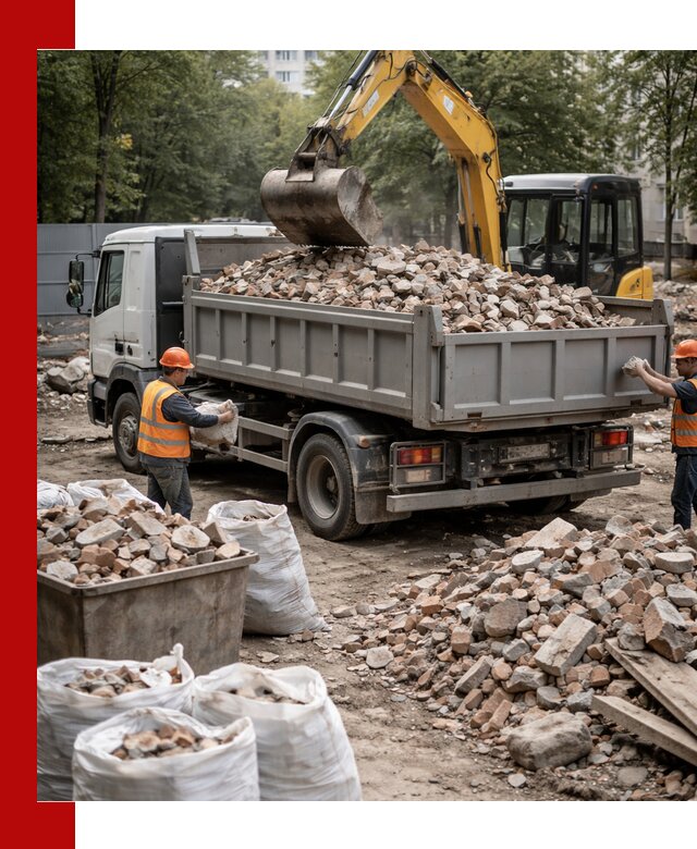 Вывоз строительного мусора в Новороссийске с самосвалами и контейнерами