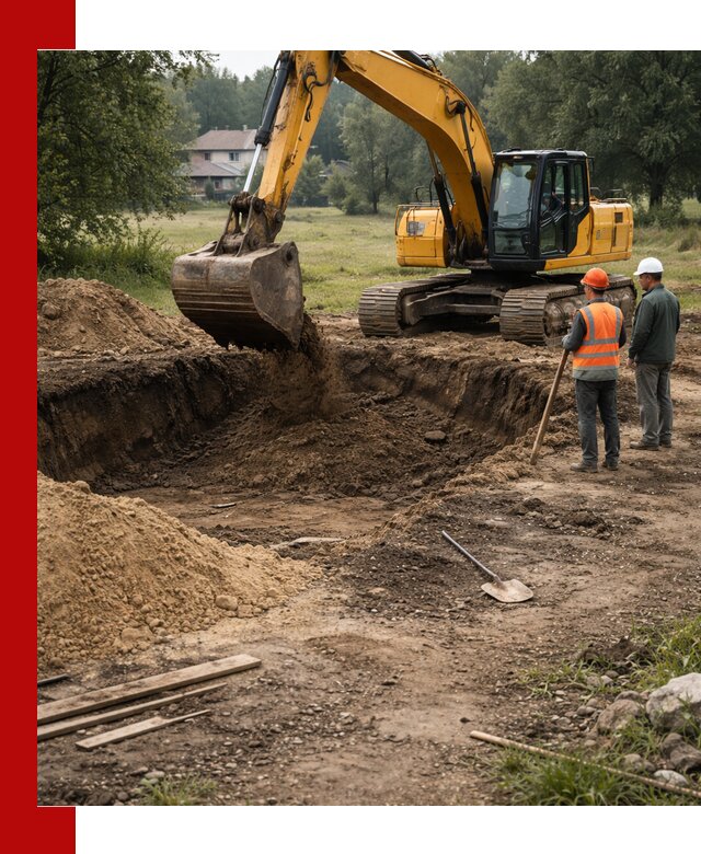 Рытье котлована под фундамент в Новороссийске (быстро и недорого)