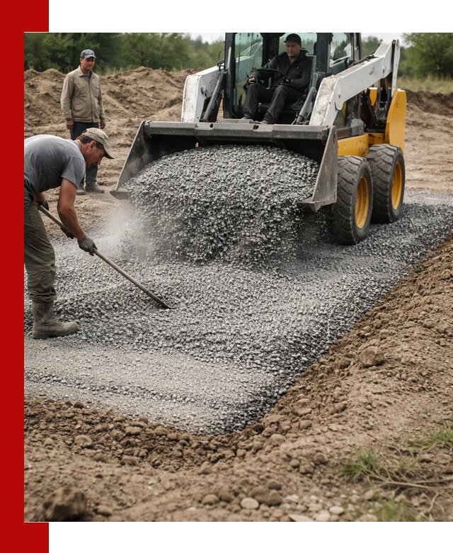 Устройство щебеночной подушки в Новороссийске для дорог и фундаментов